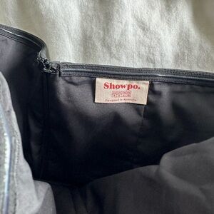 Showpo Black Leather Mini Dress